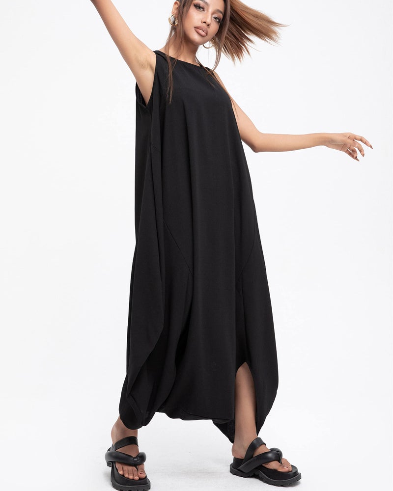 ellazhu Women's Summer Black Harem Jumpsuit Maxi Romper Playsuit GY1791 - Image 3